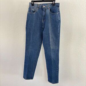 Faconnable Womens High Rise Straight Leg Jean - Medium Wash - Size 12